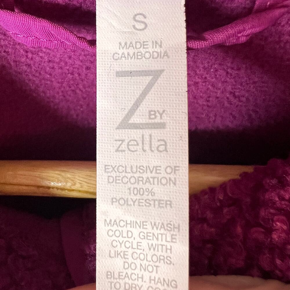 Z by Zella Jacket Womens Size Small Plum Purple Sherpa Snap Button Closure - Picture 2 of 15